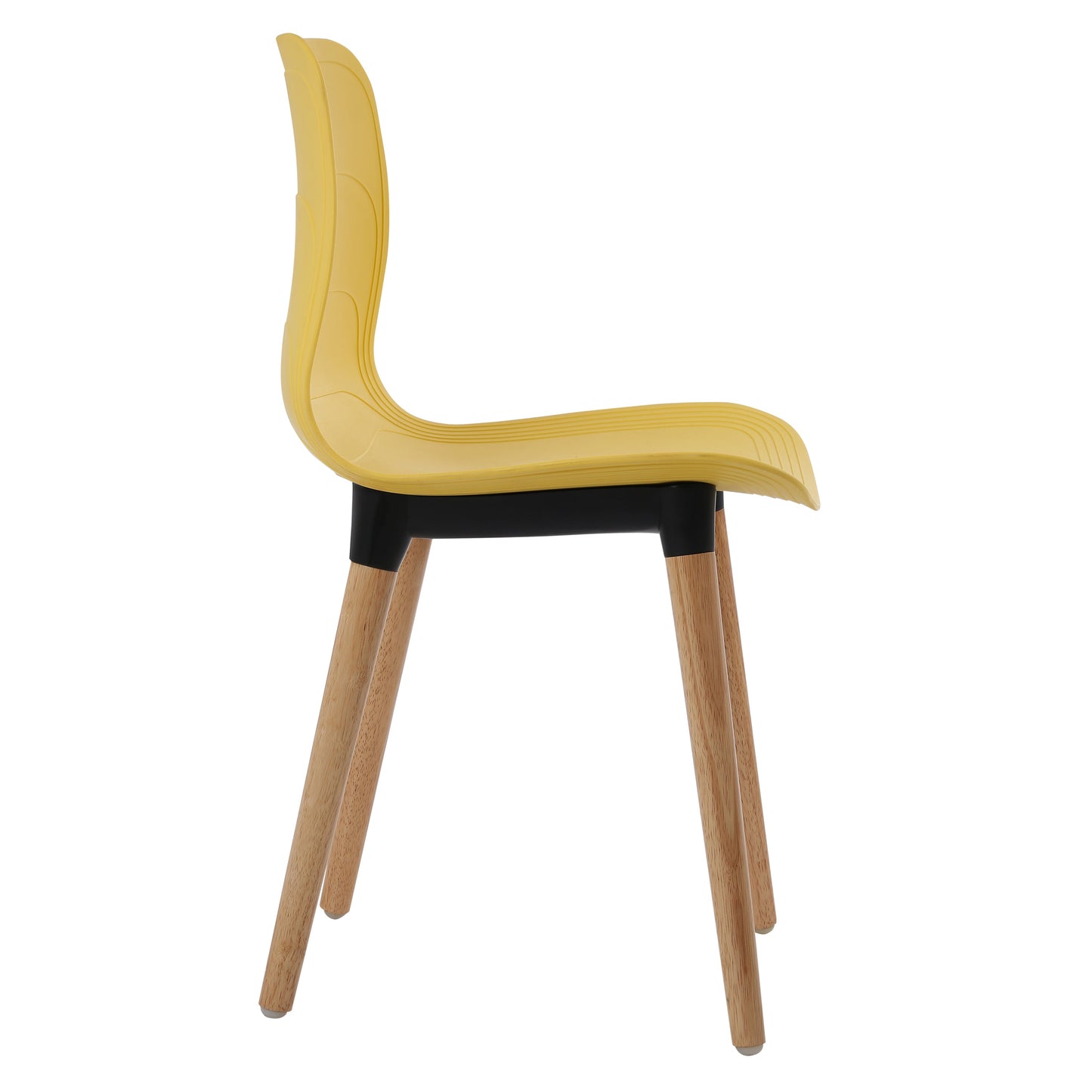 Plastic Chairs With Wood Legs For Cafe and Dining HIFUWA-G (Yellow)