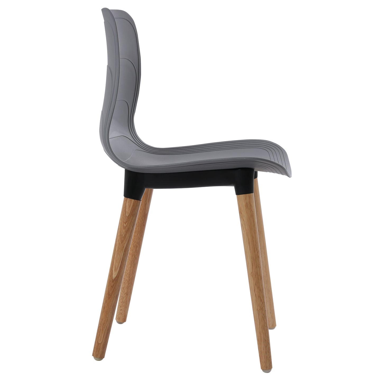 Plastic Chairs With Wood Legs For Cafe and Dining HIFUWA-G (Grey)