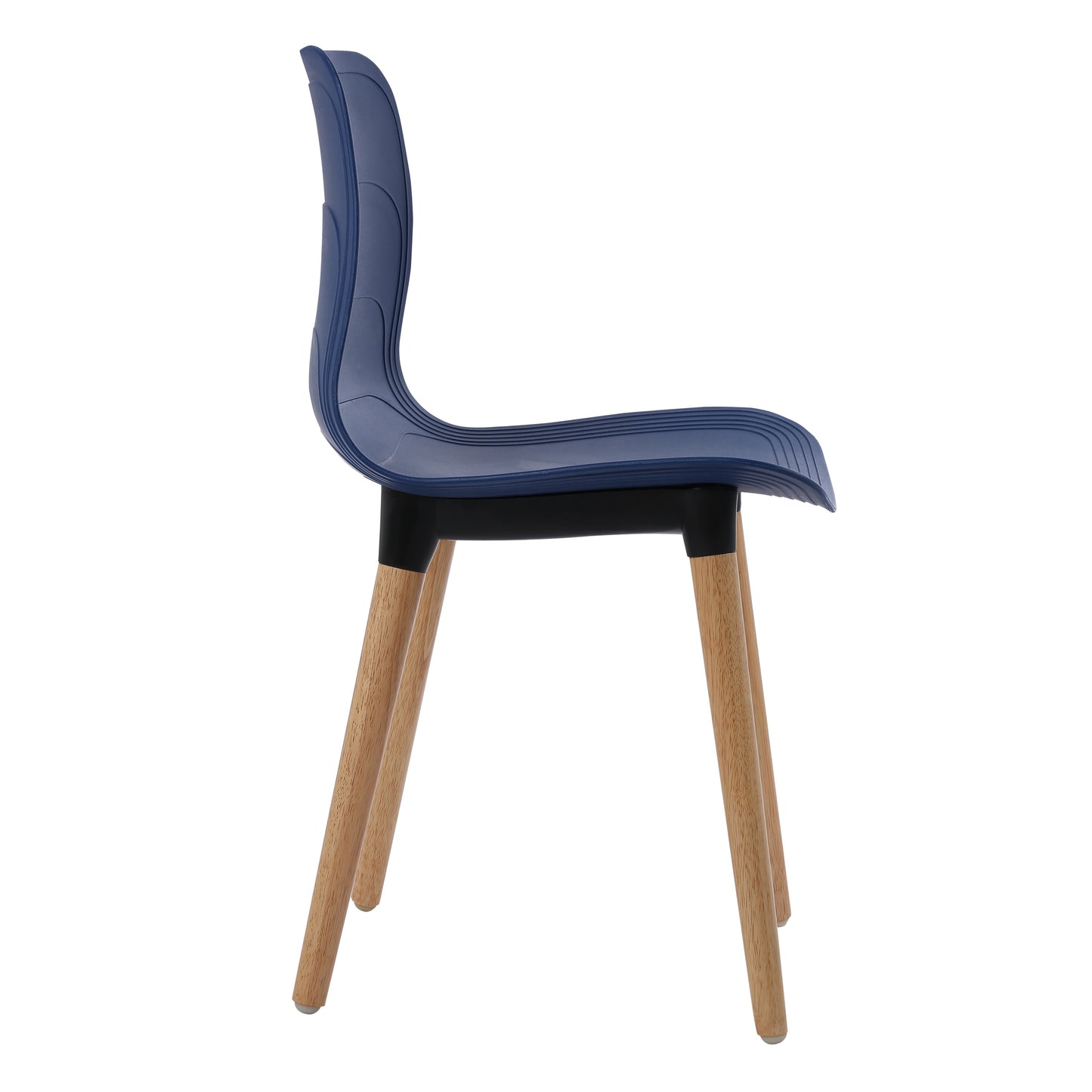 Plastic Chairs With Wood Legs For Cafe and Dining HIFUWA-G (Dark Blue)