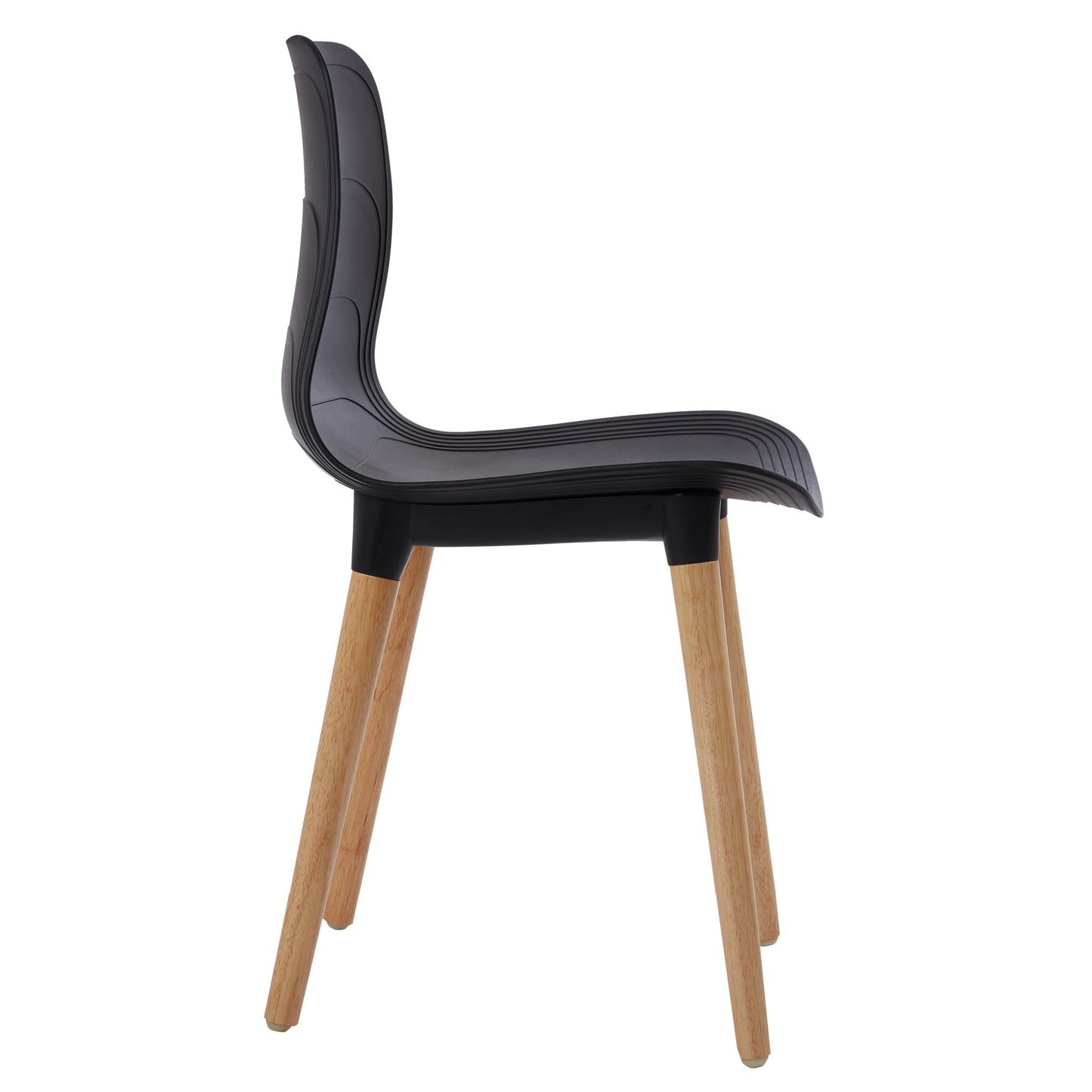 Plastic Chairs With Wood Legs For Cafe and Dining HIFUWA-G (Black)