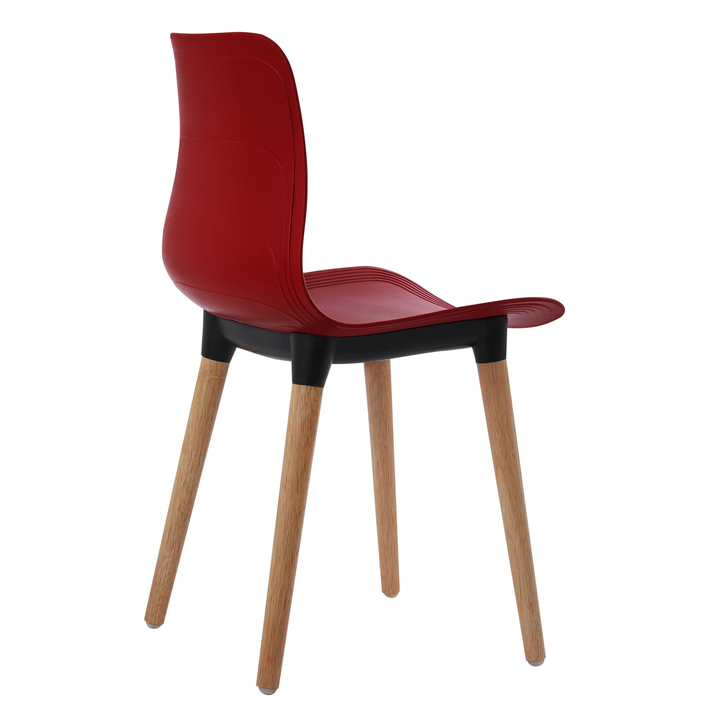 Plastic Chairs With Wood Legs For Cafe and Dining HIFUWA-G (Dark Red)