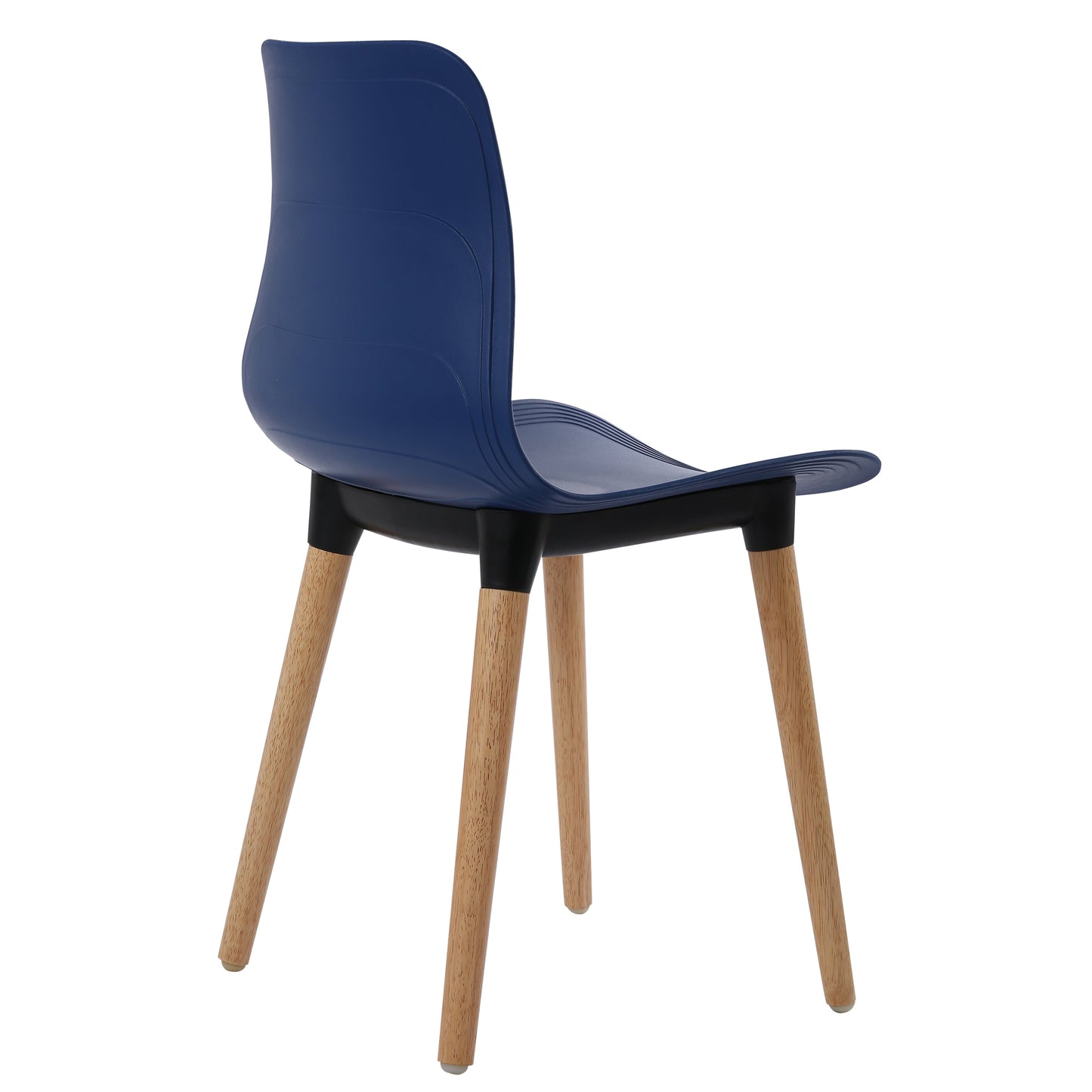 Plastic Chairs With Wood Legs For Cafe and Dining HIFUWA-G (Dark Blue)