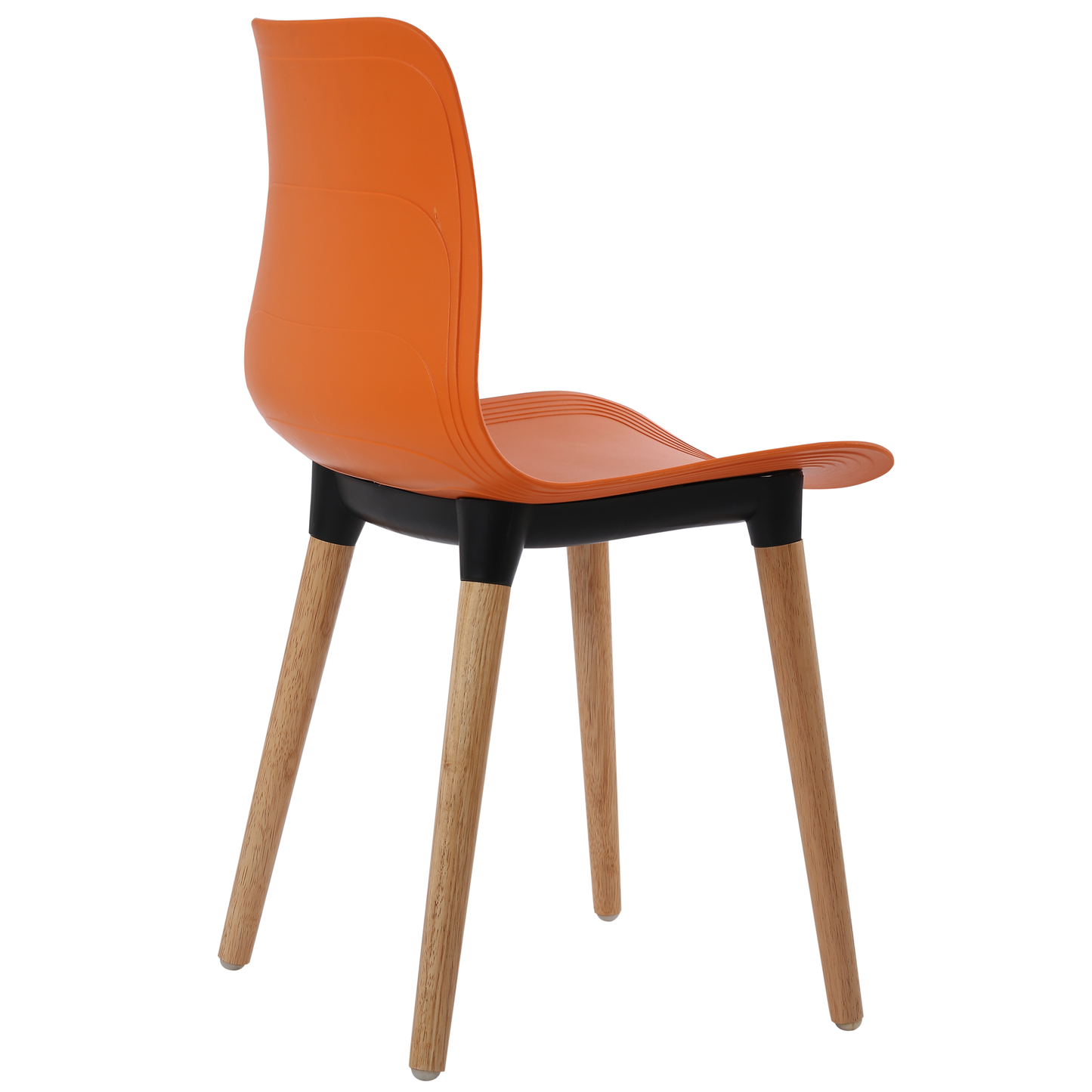 Plastic Chairs With Wood Legs For Cafe and Dining HIFUWA-G (Orange)