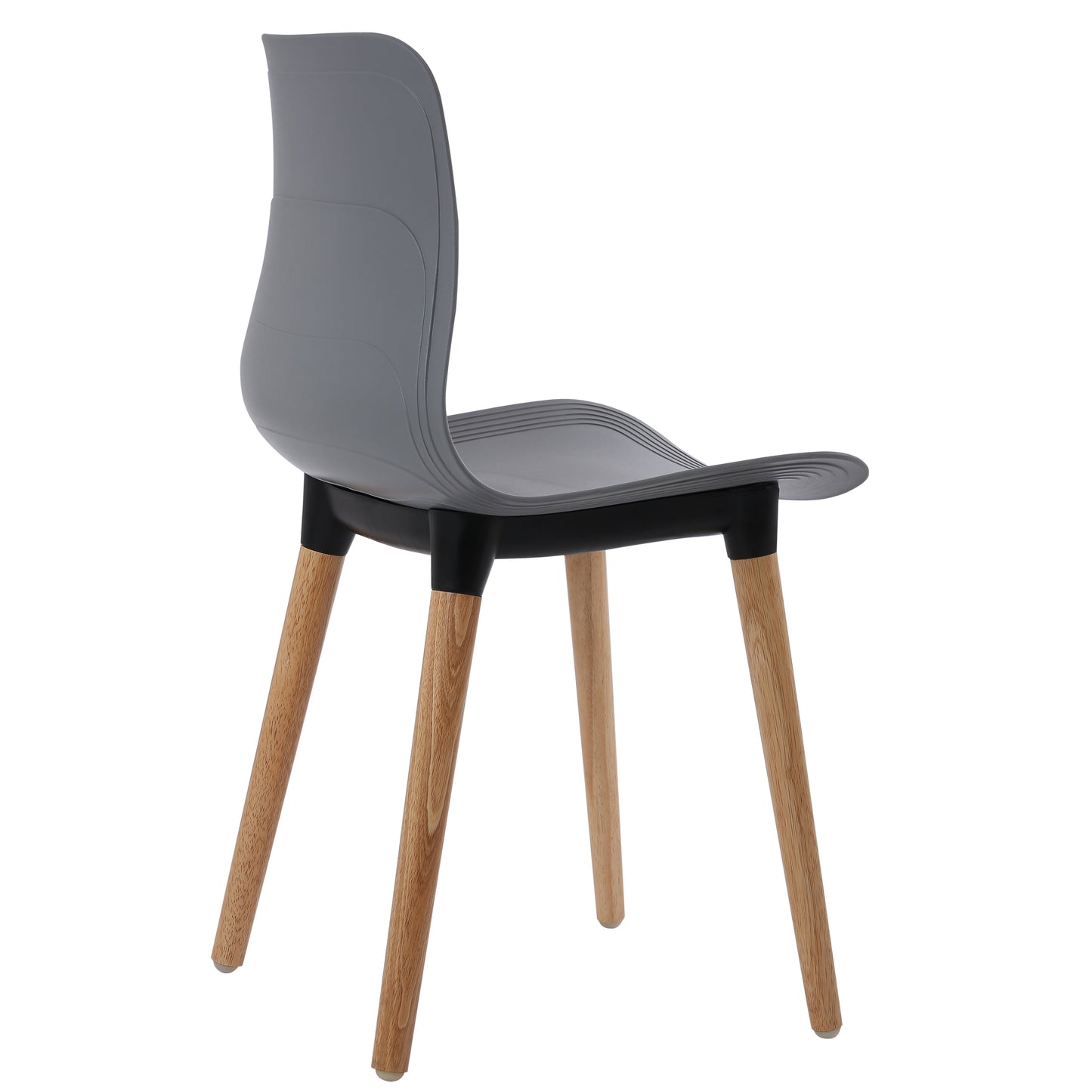Plastic Chairs With Wood Legs For Cafe and Dining HIFUWA-G (Grey)