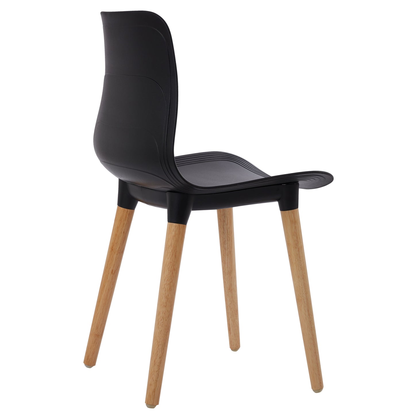 Plastic Chairs With Wood Legs For Cafe and Dining HIFUWA-G (Black)