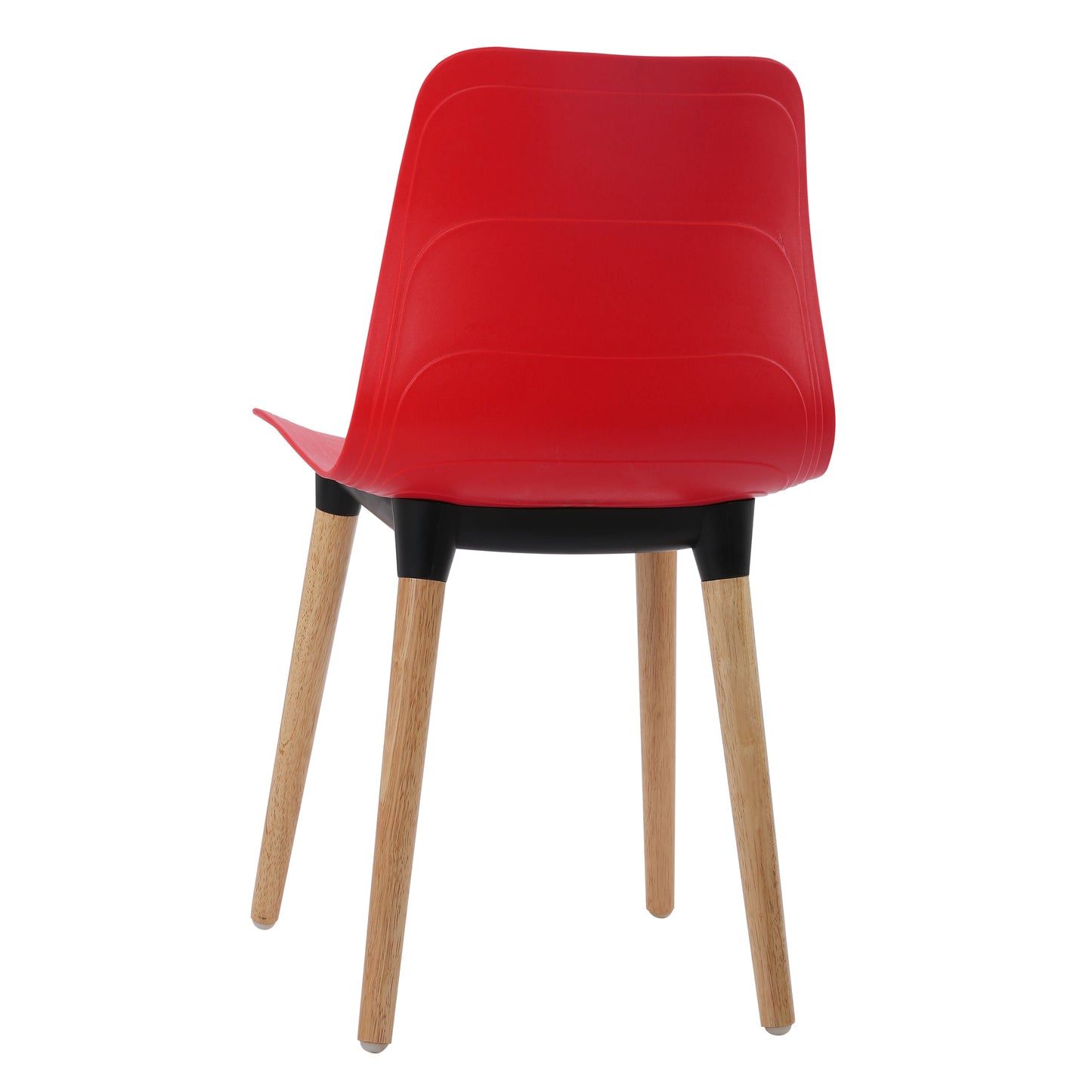 Plastic Chairs With Wood Legs For Cafe and Dining HIFUWA-G (Light Red)