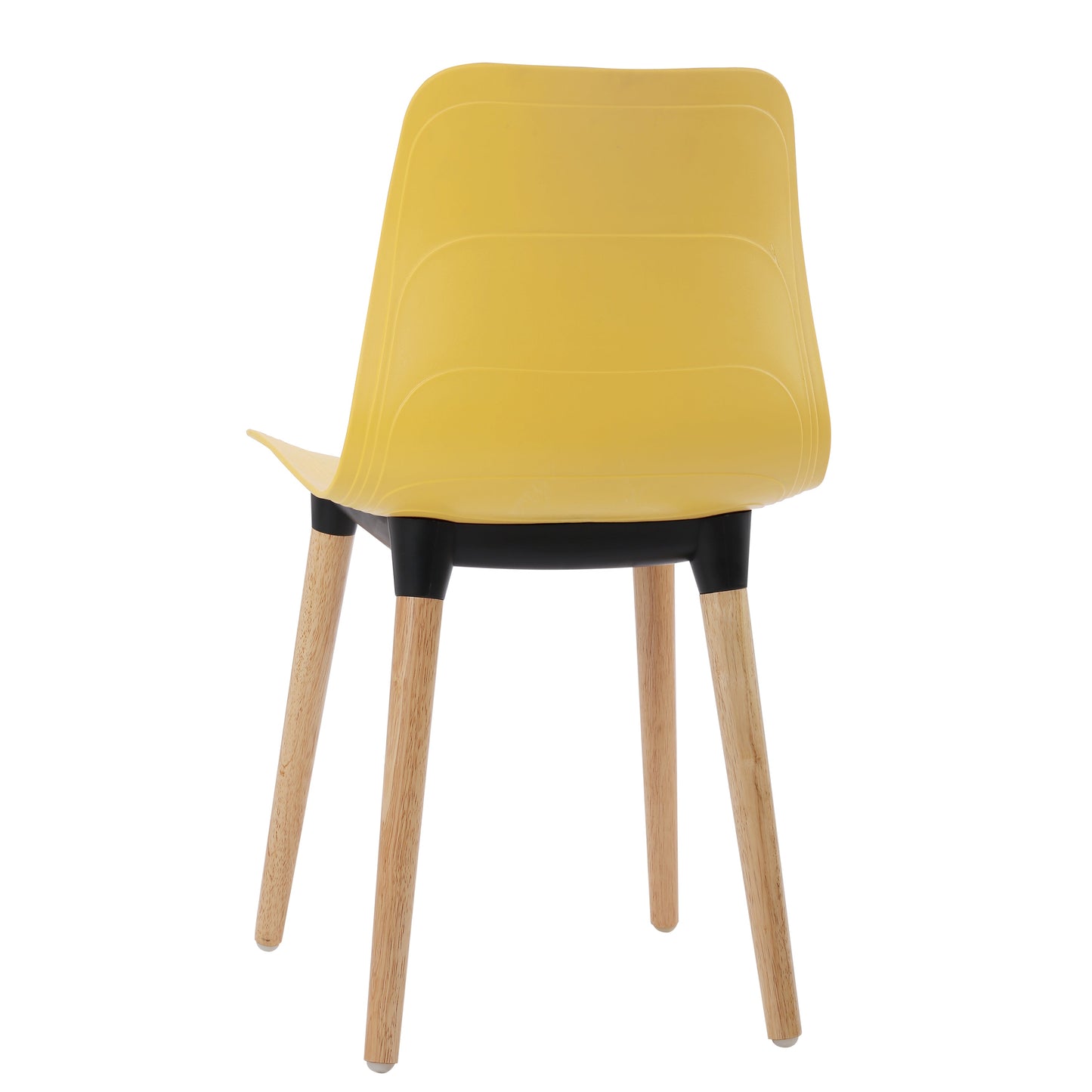 Plastic Chairs With Wood Legs For Cafe and Dining HIFUWA-G (Yellow)