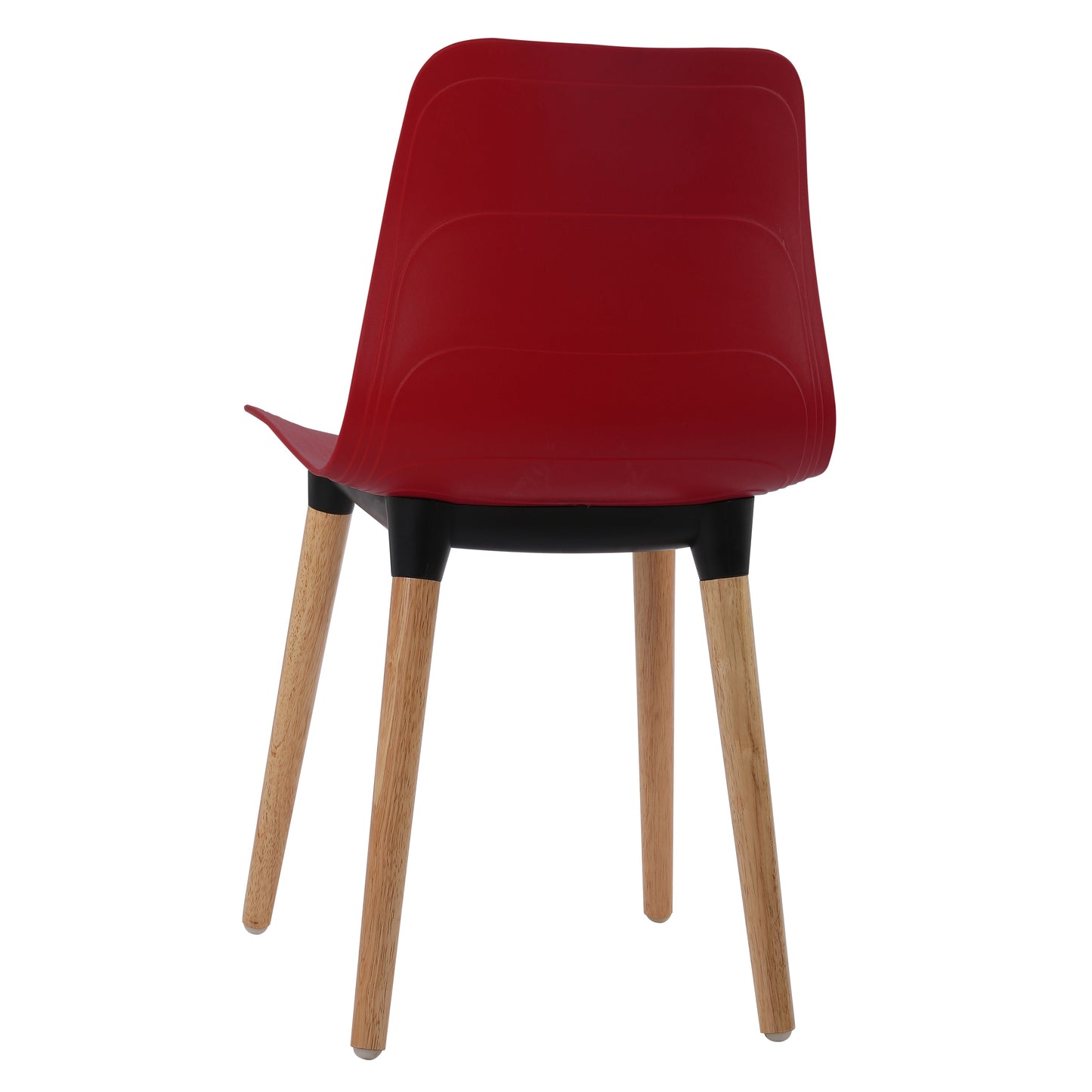Plastic Chairs With Wood Legs For Cafe and Dining HIFUWA-G (Dark Red)
