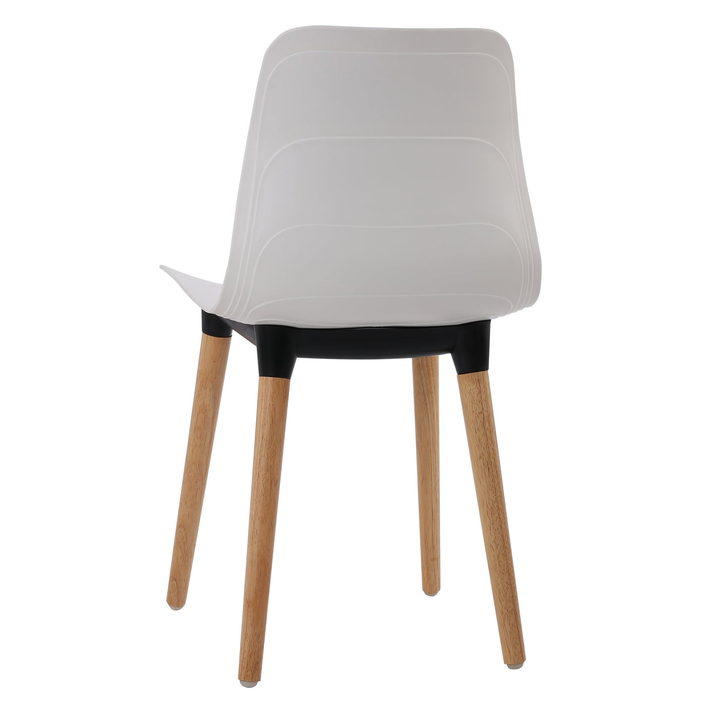 Plastic Chairs With Wood Legs For Cafe and Dining HIFUWA-G (White)