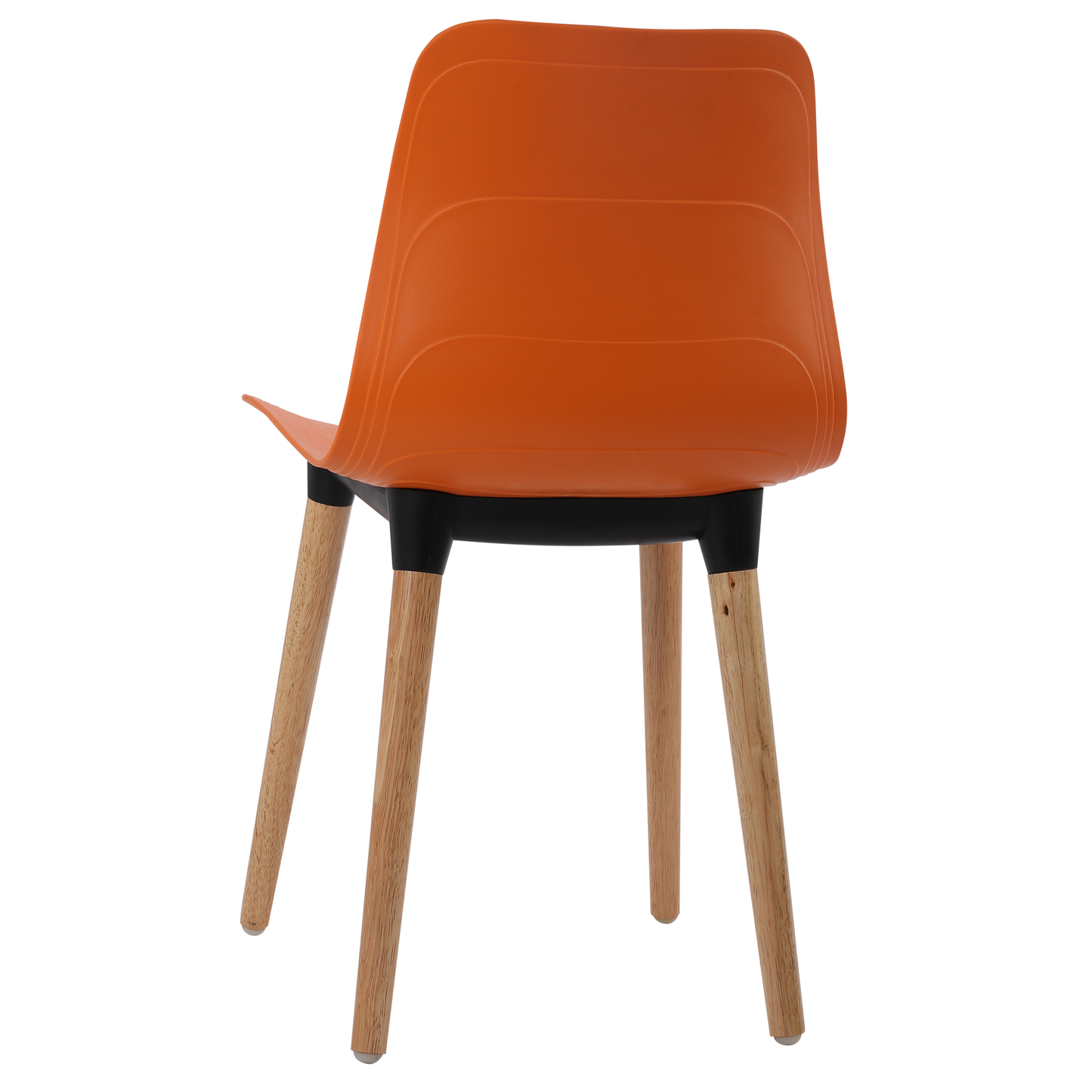 Plastic Chairs With Wood Legs For Cafe and Dining HIFUWA-G (Orange)