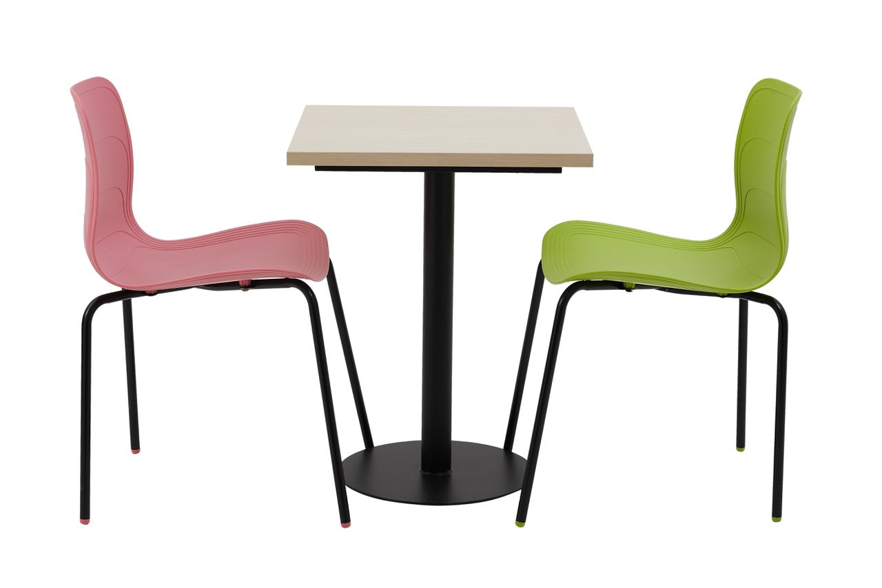 Iron Leg Plastic Chair For Home and Office HIFUWA-S (Black)