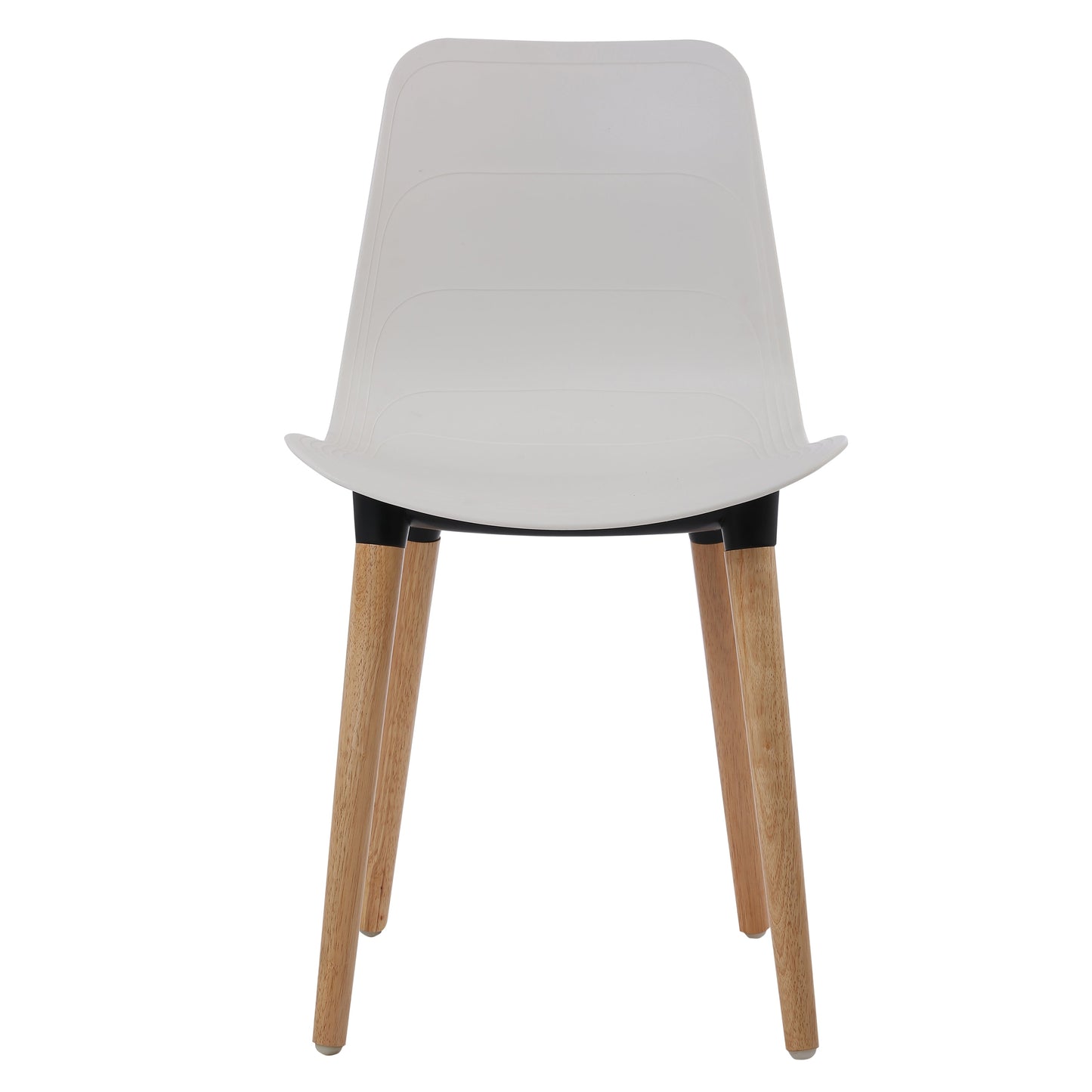 Plastic Chairs With Wood Legs For Cafe and Dining HIFUWA-G (White)