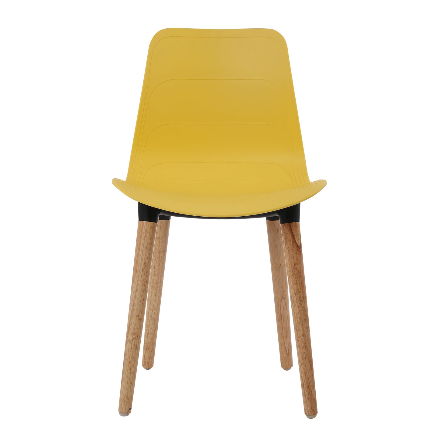 Plastic Chairs With Wood Legs For Cafe and Dining HIFUWA-G (Yellow)