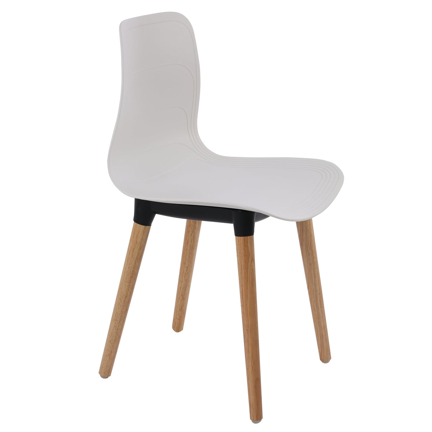 Plastic Chairs With Wood Legs For Cafe and Dining HIFUWA-G (White)