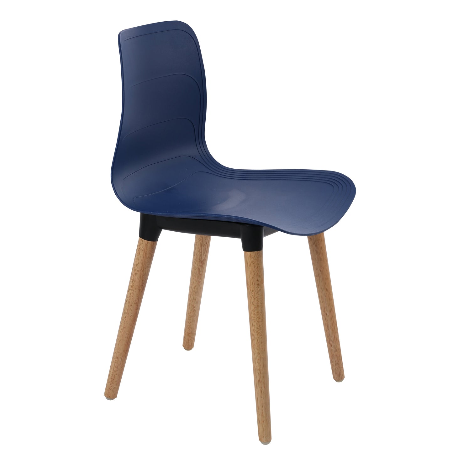 Plastic Chairs With Wood Legs For Cafe and Dining HIFUWA-G (Dark Blue)