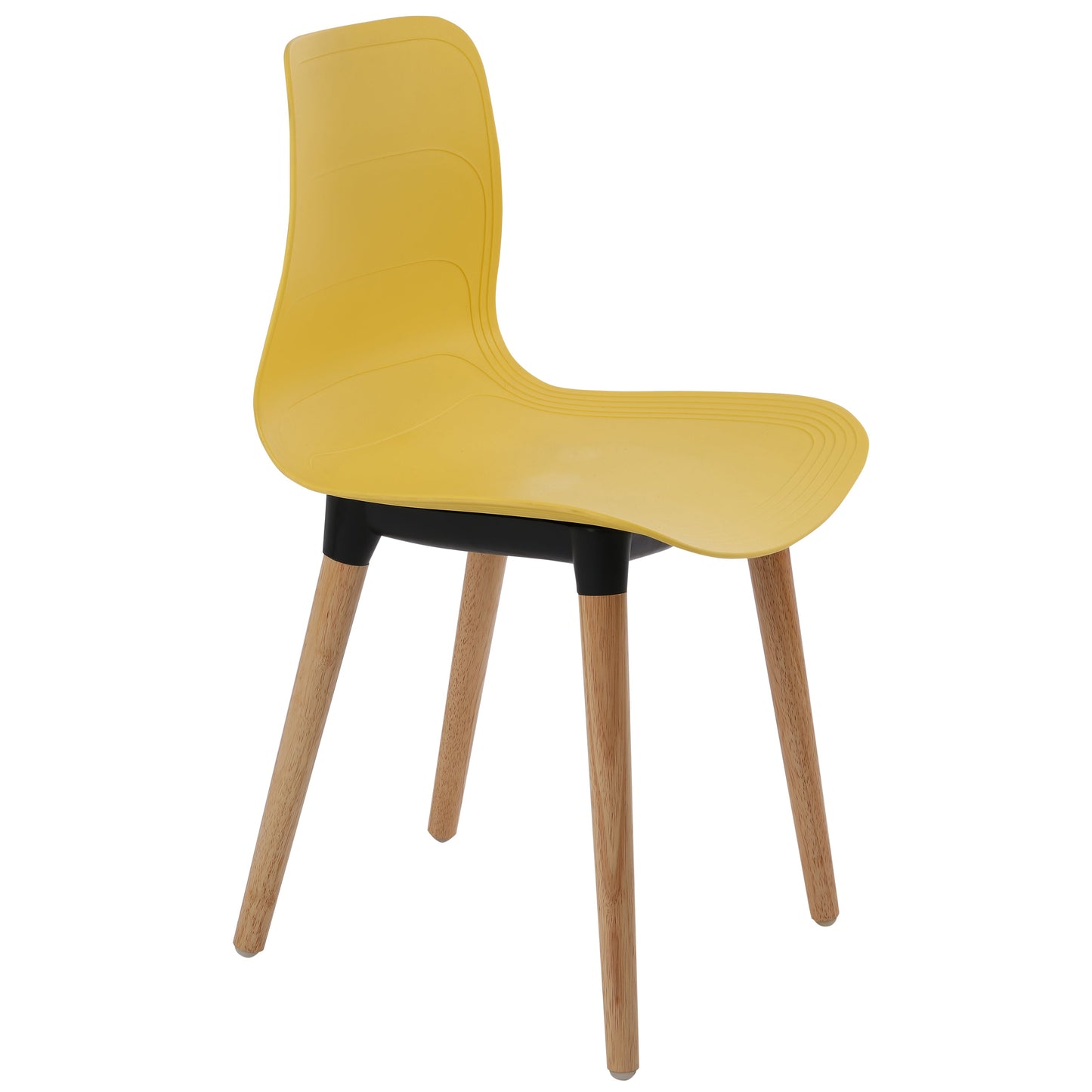 Plastic Chairs With Wood Legs For Cafe and Dining HIFUWA-G (Yellow)
