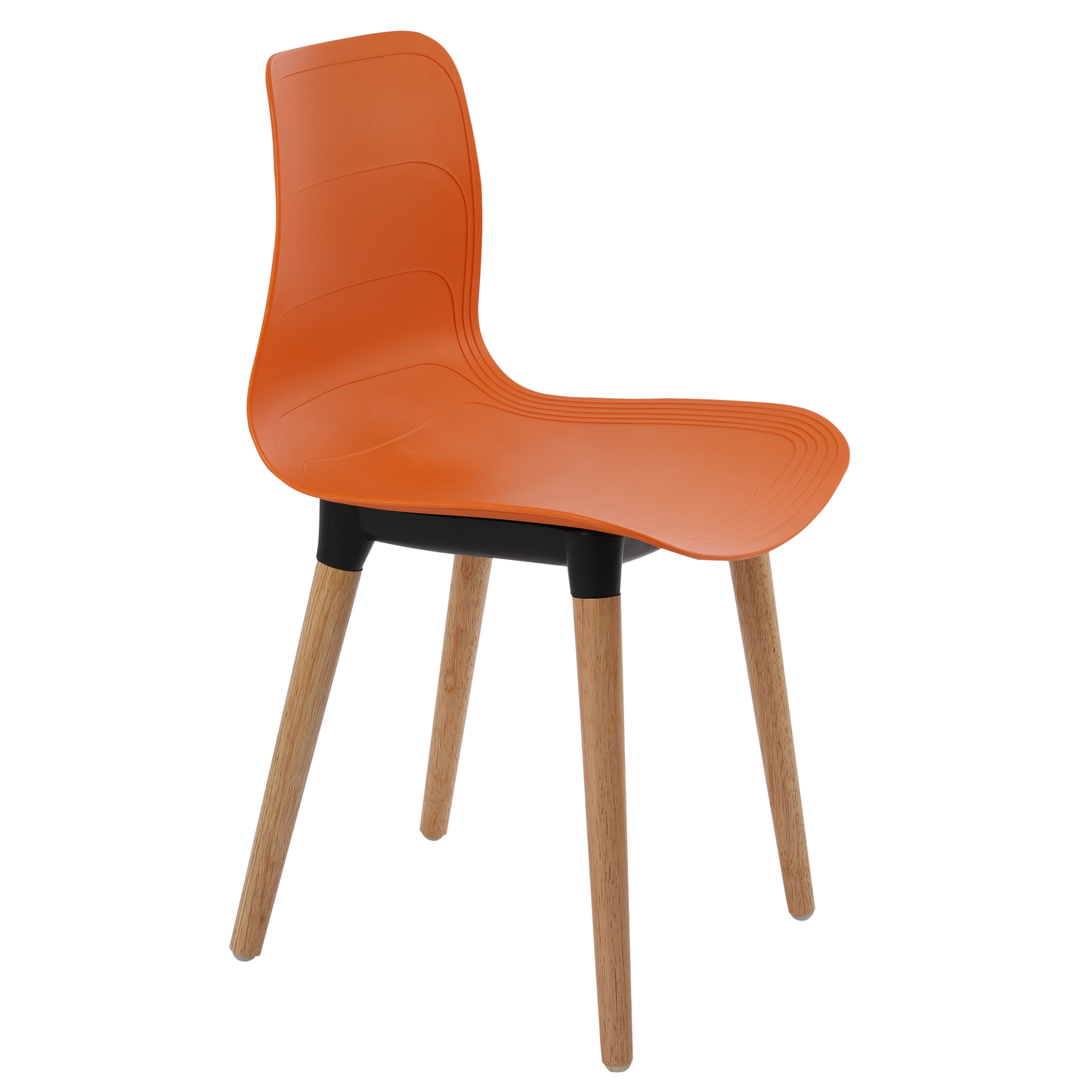 Plastic Chairs With Wood Legs For Cafe and Dining HIFUWA-G (Orange)