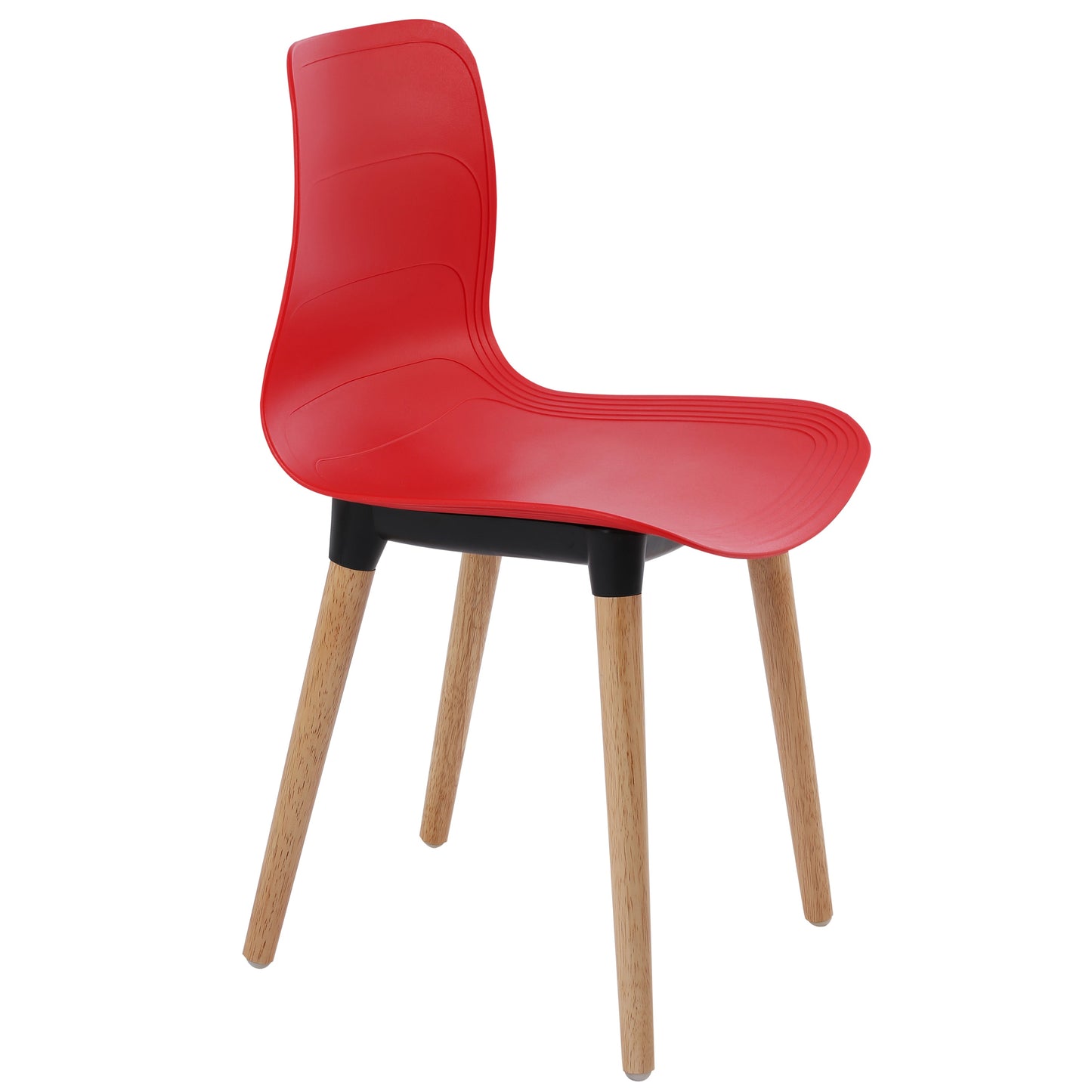 Plastic Chairs With Wood Legs For Cafe and Dining HIFUWA-G (Light Red)