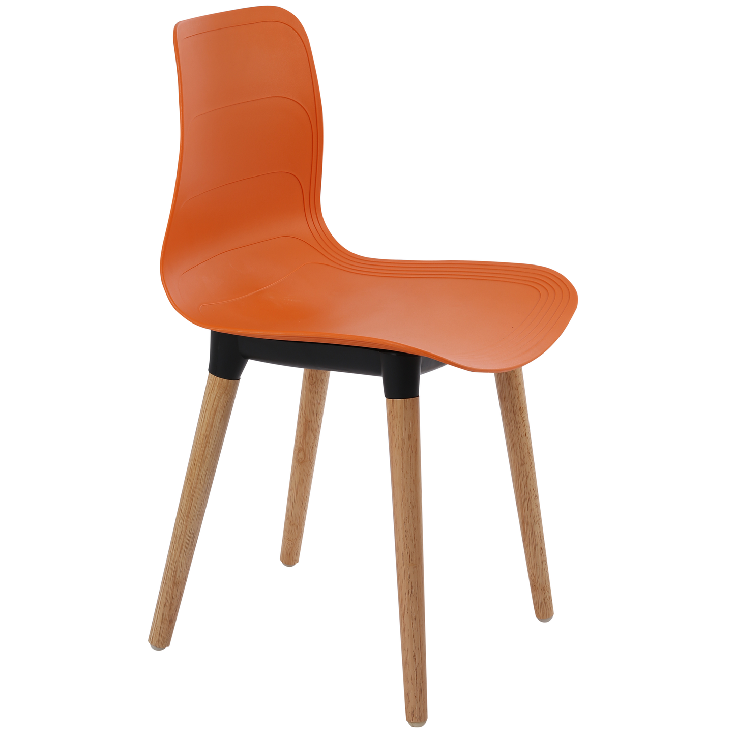 Plastic Chairs With Wood Legs For Cafe and Dining HIFUWA-G (Orange)