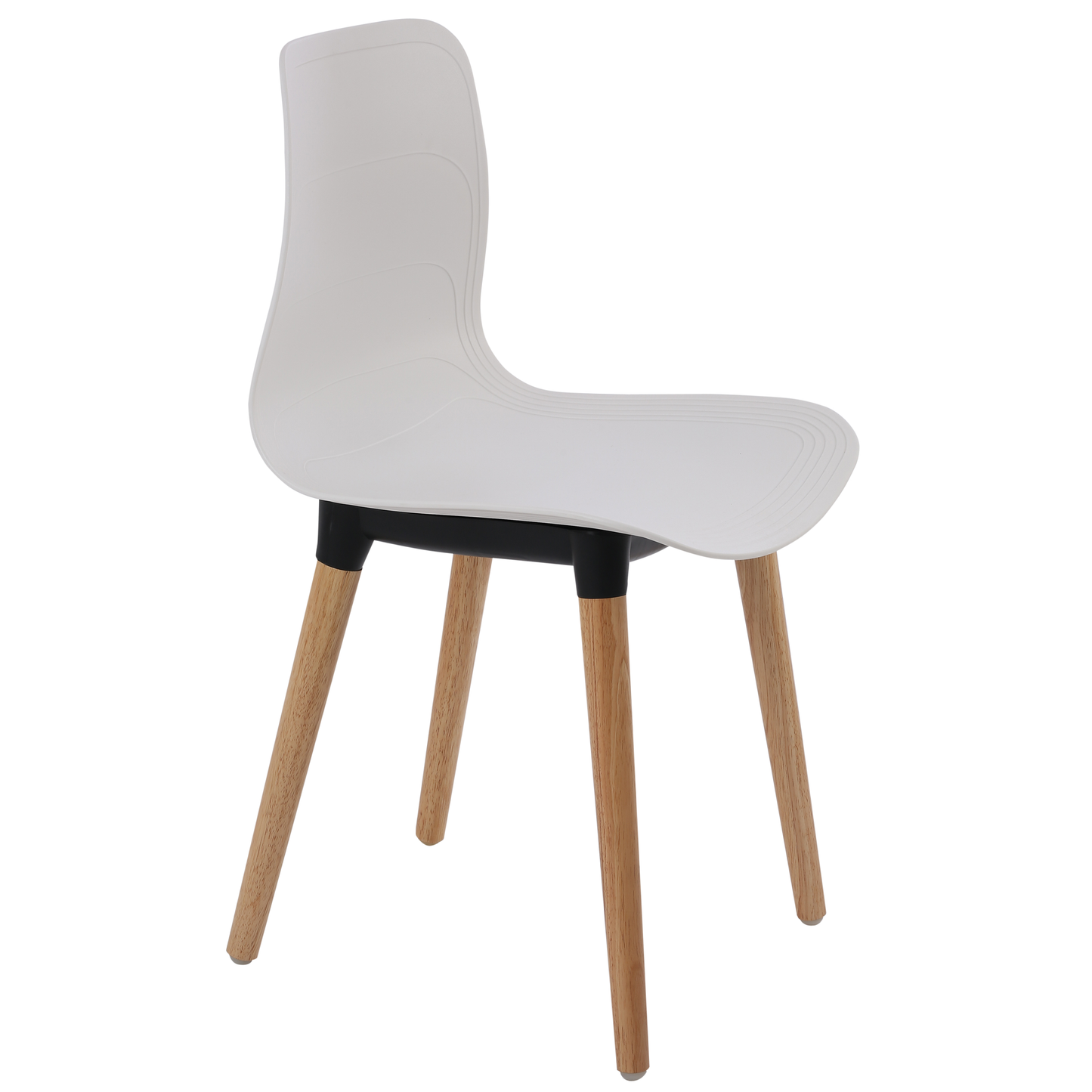 Plastic Chairs With Wood Legs For Cafe and Dining HIFUWA-G (White)