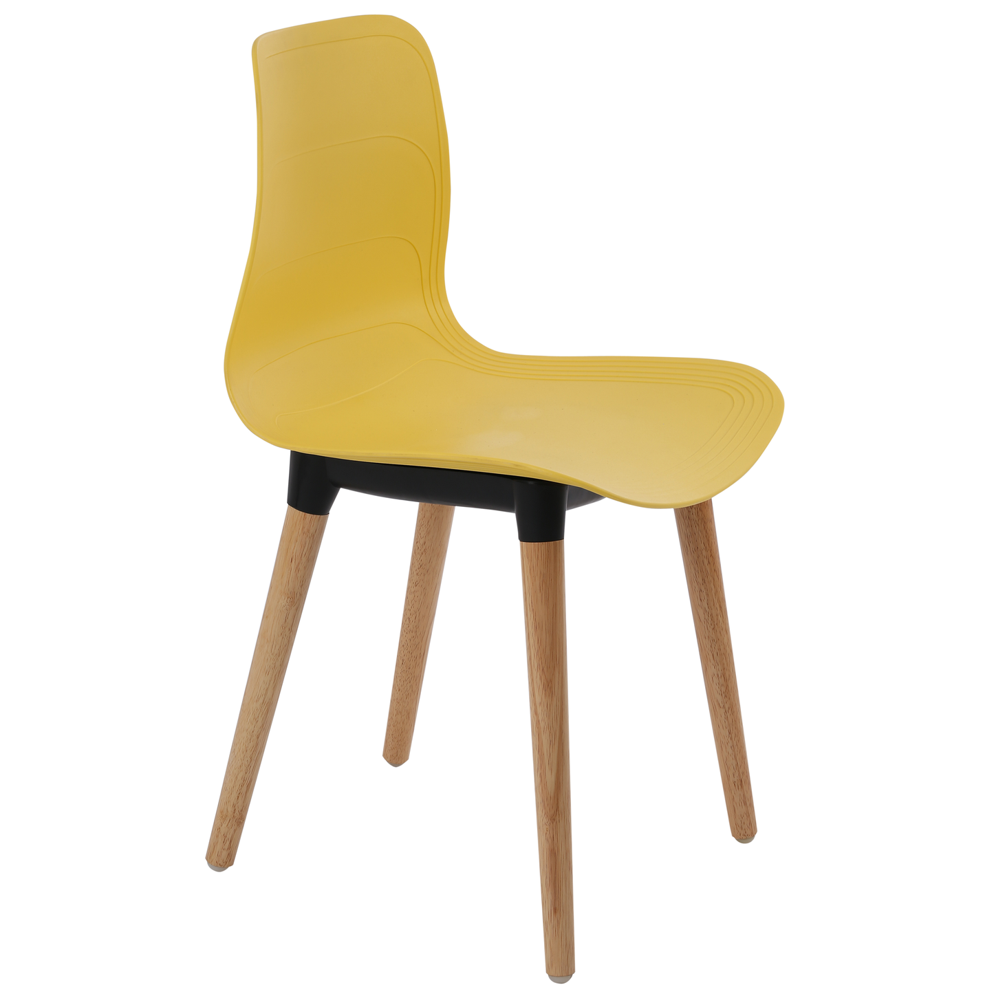 Plastic Chairs With Wood Legs For Cafe and Dining HIFUWA-G (Yellow)