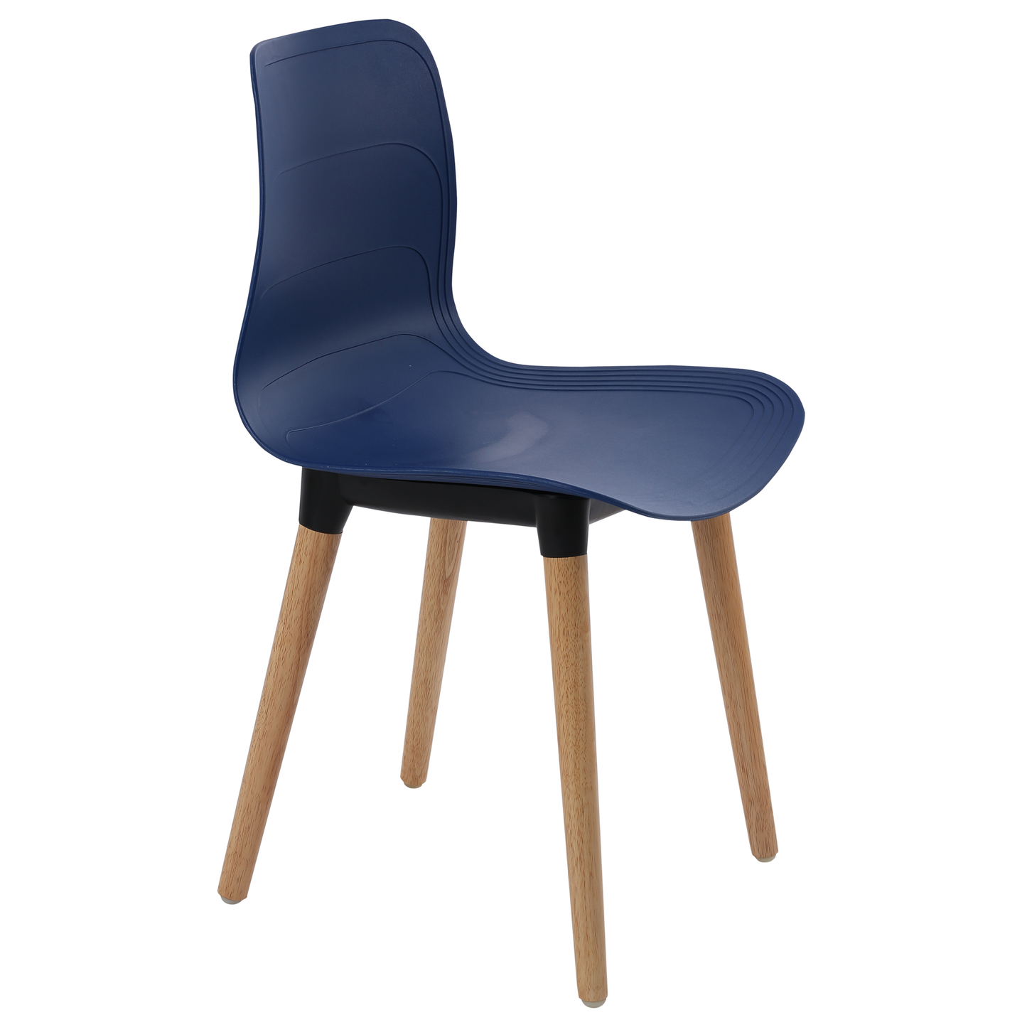 Plastic Chairs With Wood Legs For Cafe and Dining HIFUWA-G (Dark Blue)