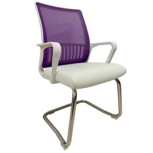 Office Chair With White Stainless Steel Base HIFUWA-L2 (White)