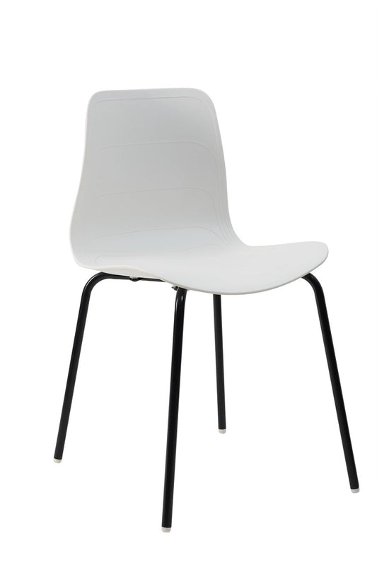 Iron Leg Plastic Chair For Home and Office HIFUWA-S (White)