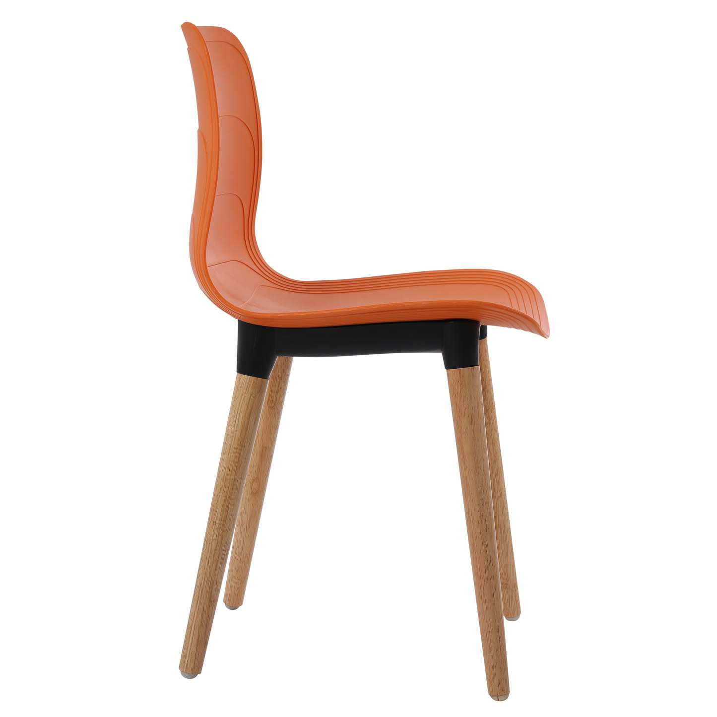 Plastic Chairs With Wood Legs For Cafe and Dining HIFUWA-G (Orange)