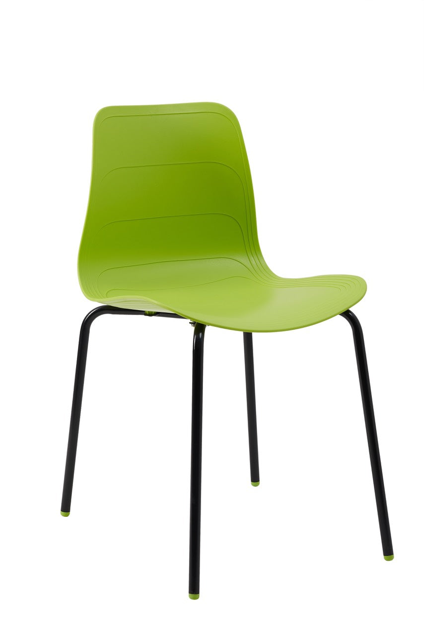 家庭用・オフィス用鉄脚プラスチックチェア HIFUWA-S (鮮やかなグリーン)