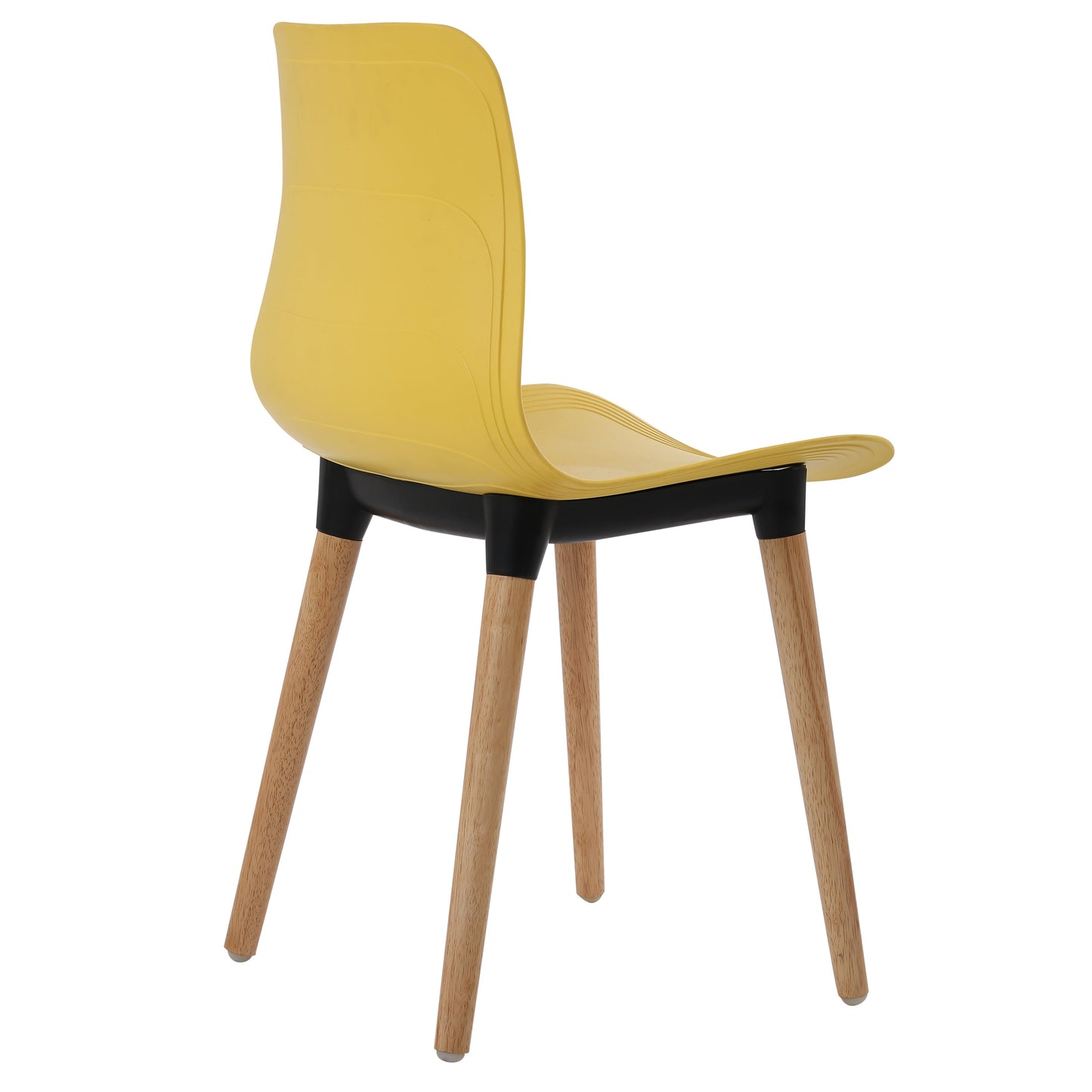 Plastic Chairs With Wood Legs For Cafe and Dining HIFUWA-G (Yellow)