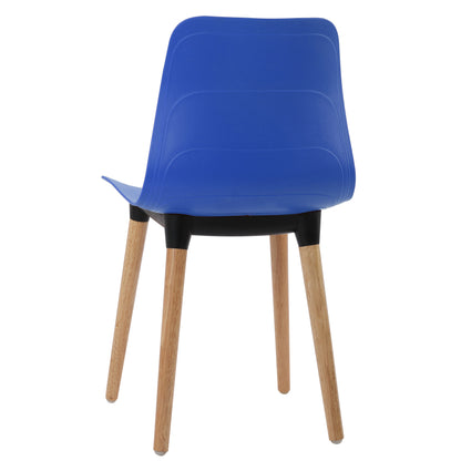 Plastic Chairs With Wood Legs For Cafe and Dining HIFUWA-G (Light Blue)