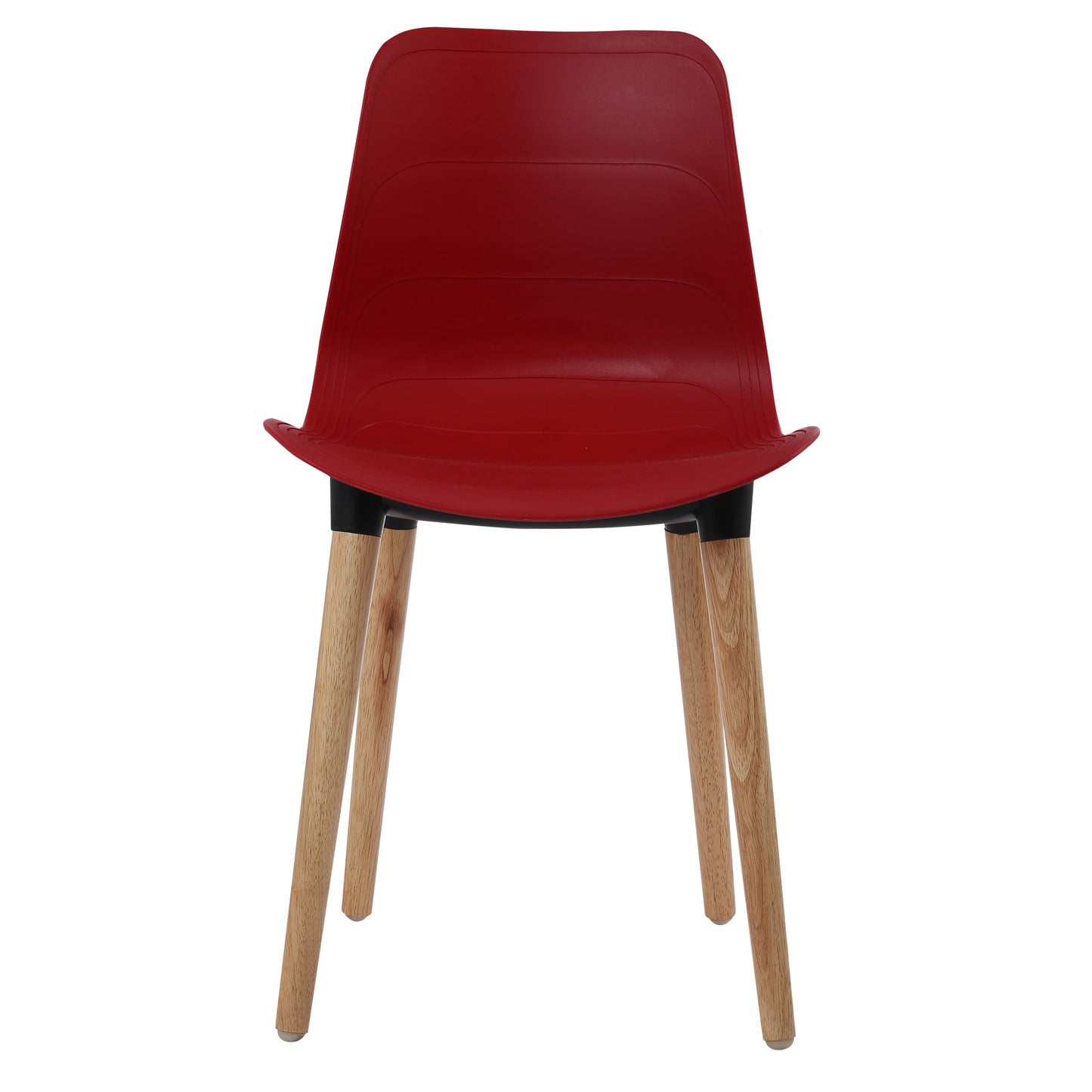 Plastic Chairs With Wood Legs For Cafe and Dining HIFUWA-G (Dark Red)