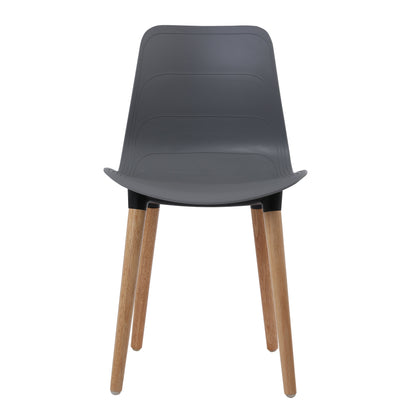 Plastic Chairs With Wood Legs For Cafe and Dining HIFUWA-G (Grey)