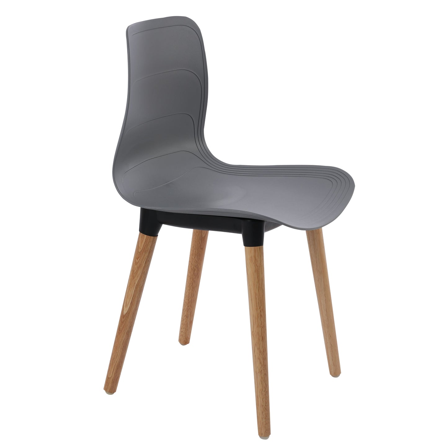 Plastic Chairs With Wood Legs For Cafe and Dining HIFUWA-G (Grey)