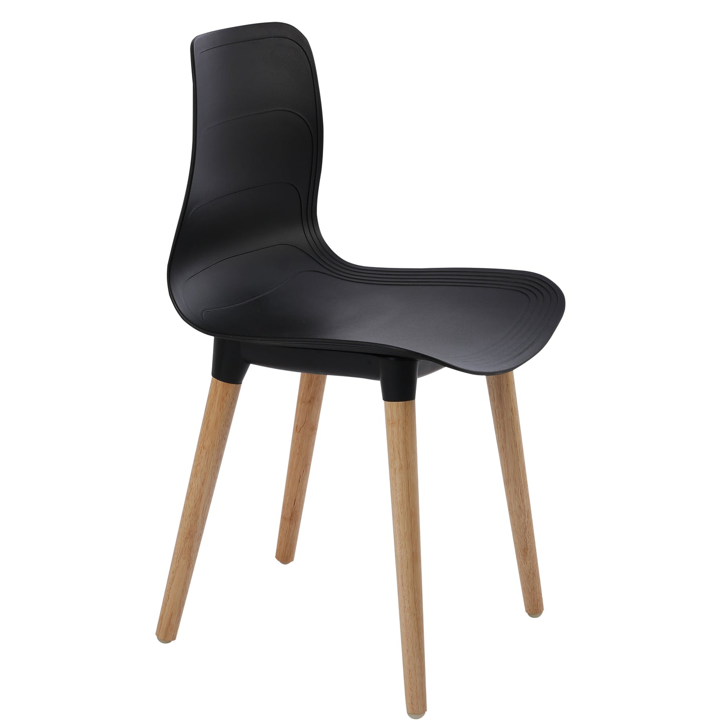 Plastic Chairs With Wood Legs For Cafe and Dining HIFUWA-G (Black)
