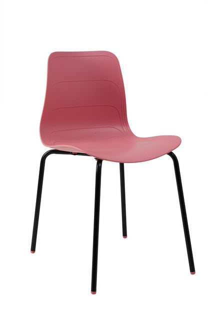 Iron Leg Plastic Chair For Home and Office HIFUWA-S (Pink)