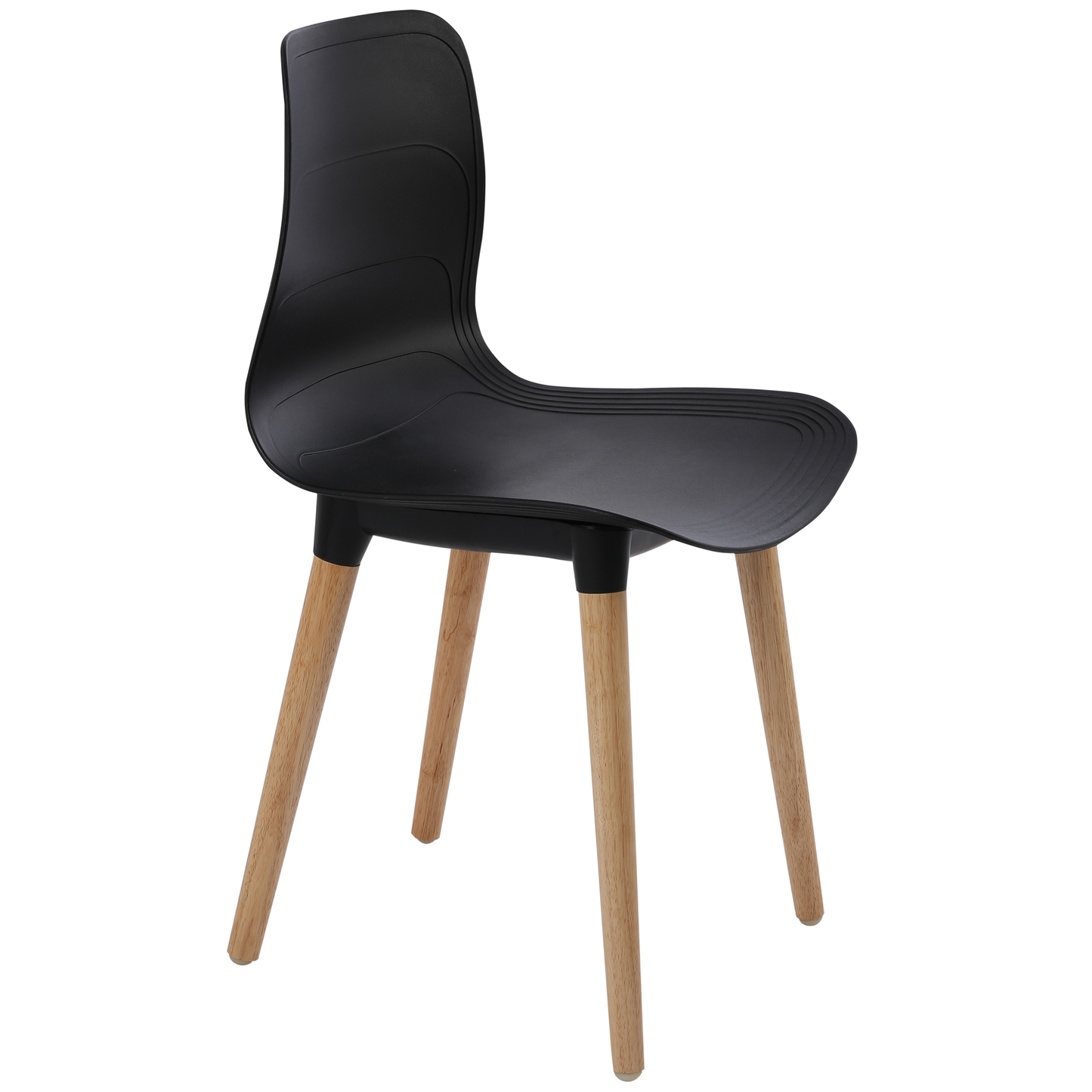 Plastic Chairs With Wood Legs For Cafe and Dining HIFUWA-G (Black)