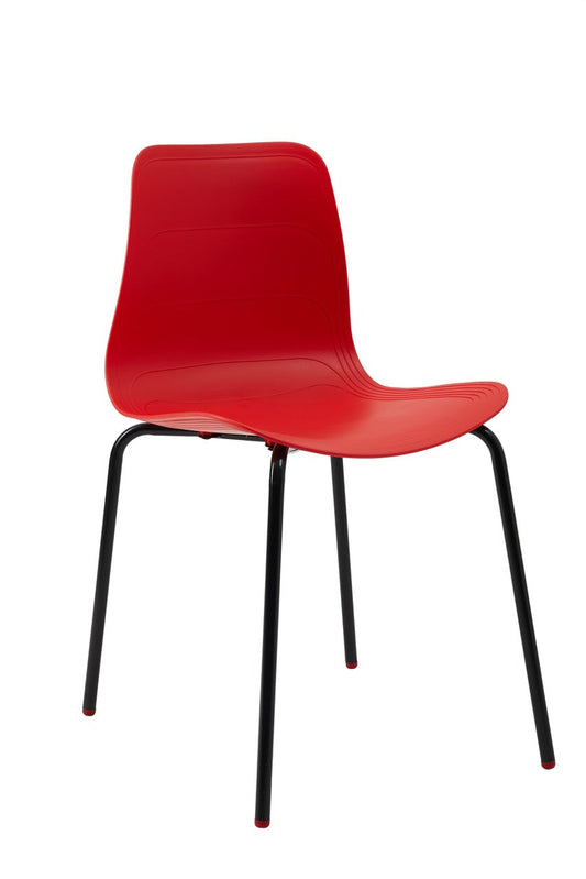 Iron Leg Plastic Chair For Home and Office HIFUWA-S (Light Red)