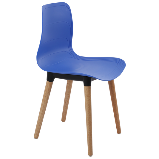 Plastic Chairs With Wood Legs For Cafe and Dining HIFUWA-G (Light Blue)