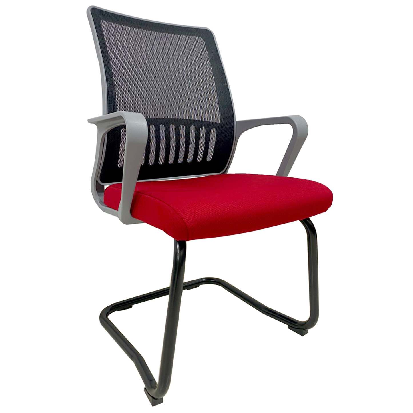 Office Chair With White Stainless Steel Base HIFUWA-L2 (Red)