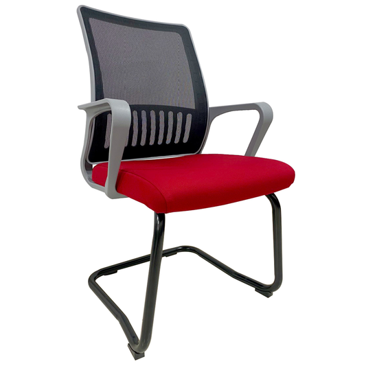 Office Chair With White Stainless Steel Base HIFUWA-L2 (Red)